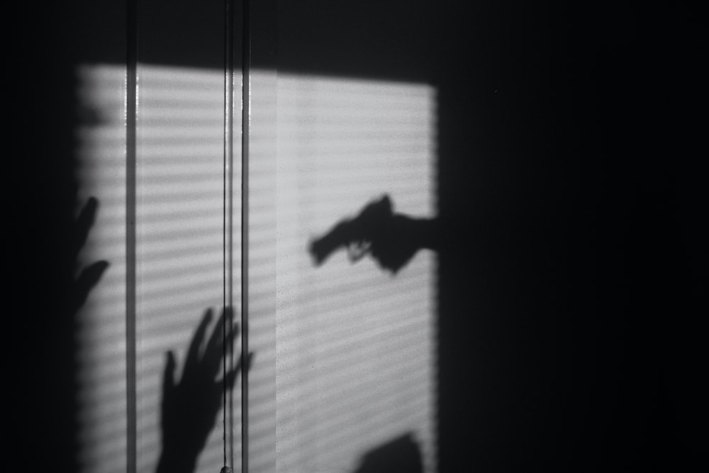 A shadow of a gun